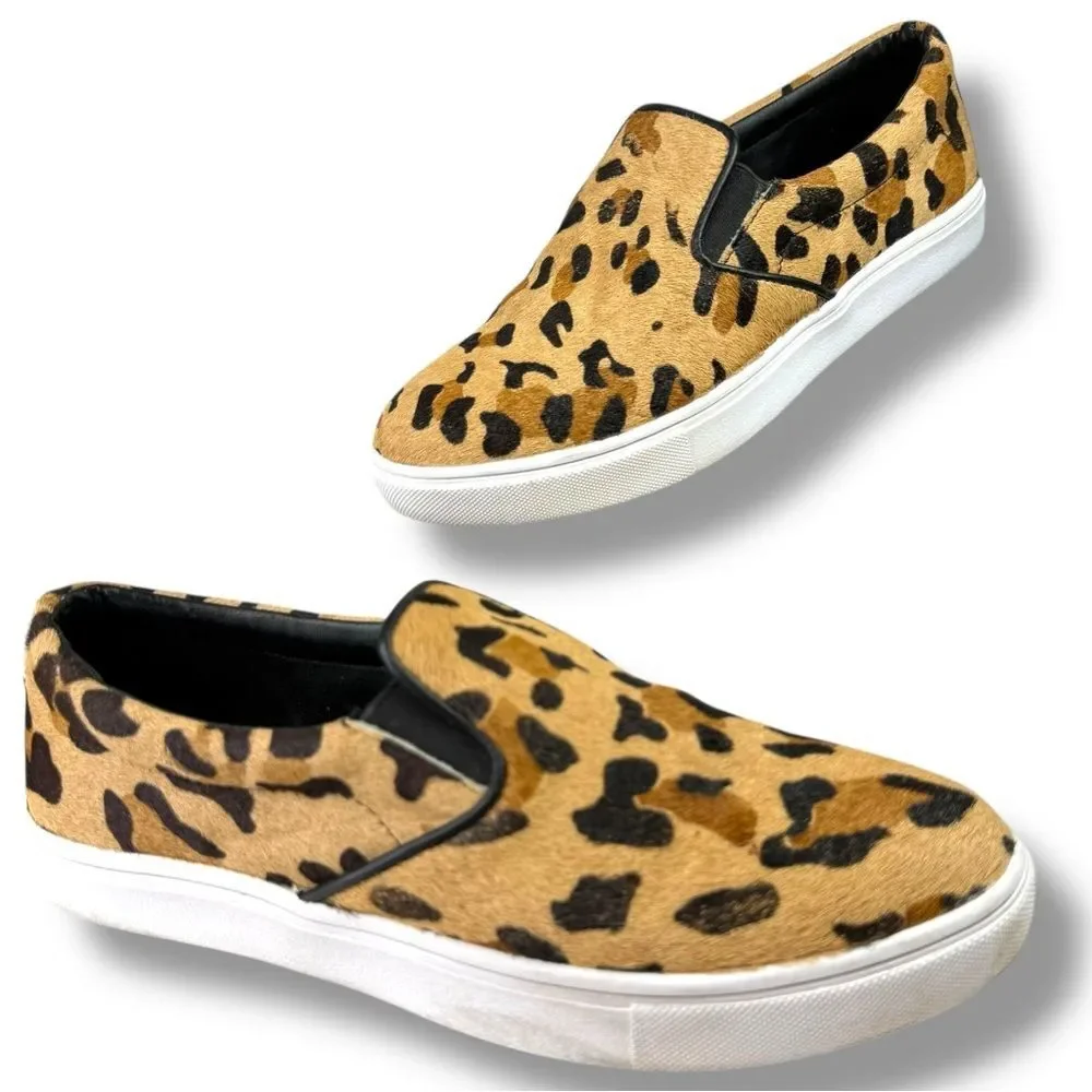 Steve Madden Ecentrcl Slip On Sneakers Leopard Haircalf Size 7 Casual Comfort - Picture 12 of 12